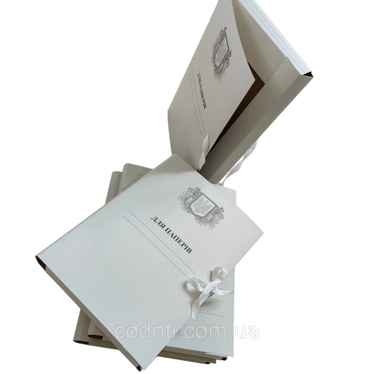 Архівна папка ЮТЕК А4 на зав'язках з титульною сторінкою "Для Паперів Герб" 215х310 корінець 0,7-2,6 см 50 шт, фото 1