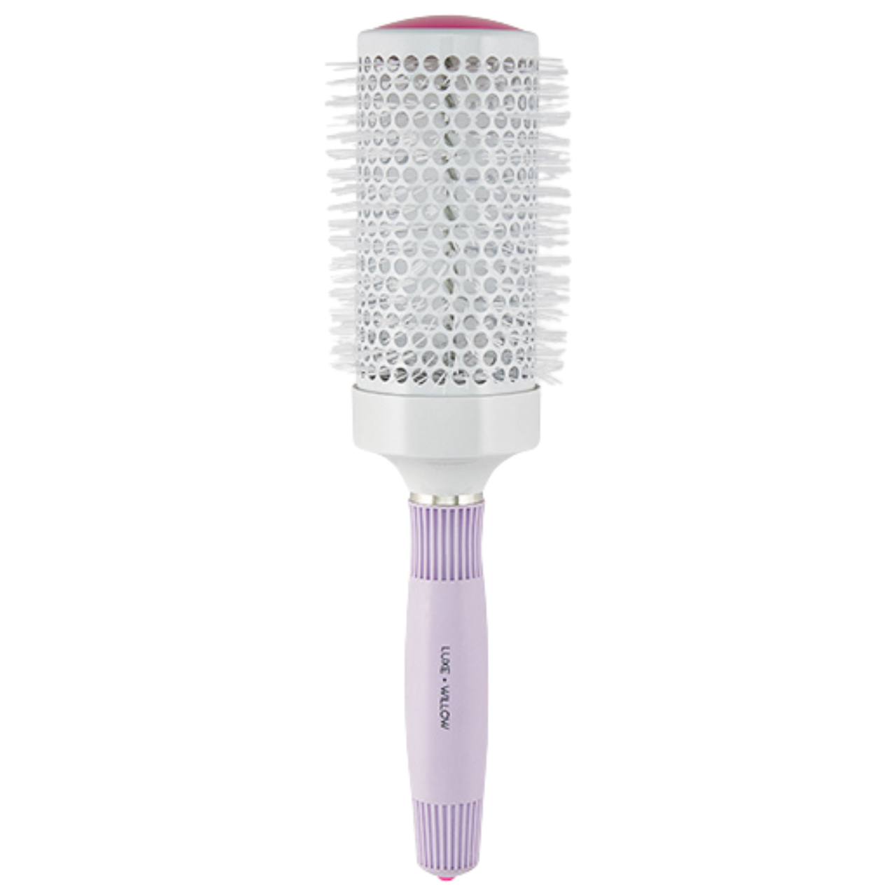 Кругла щітка-браш для волосся Luxe & Willow Large round hair brush with sectioning pick White/Lilac 4” 100 мм, фото 1