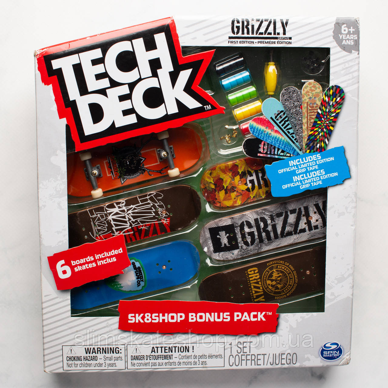Фінгерборди Tech Deck Grizzly Griptape Exclusive First Edition Sk8Shop Pack - набір 6 шт