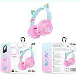 Дитячі блутуз навушники бездротові з вушками зелені C 64890 bluetooth, підсвічування, мікрофон,, фото 2