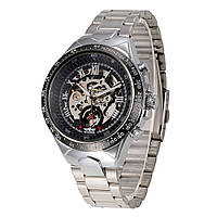 Часы мужские механические наручные Winner Skeleton с автоподзаводом Серебристые ( код: IBW903S )