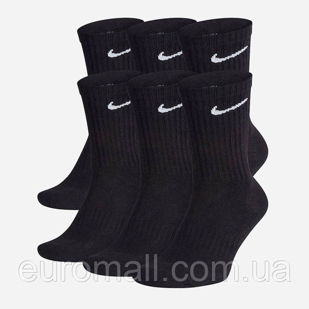 Шкарпетки Nike U NK ED PLS CSH CRW 6PR - 132 чорний Чол 34-38