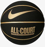 М'яч баскетбольний Nike EVERYDAY ALL COURT 8P DEFLATED BLACK/METALLIC золото, чорний, металичний Уні, фото 3