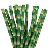 Коктейльні трубочки з принтом бамбука 25 штук 20 см зелений, фото 6