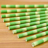 Коктейльні трубочки з принтом бамбука 25 штук 20 см зелений, фото 10