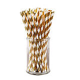 Коктейльні трубочки 25 штук 20 см золотисто-білий, фото 3