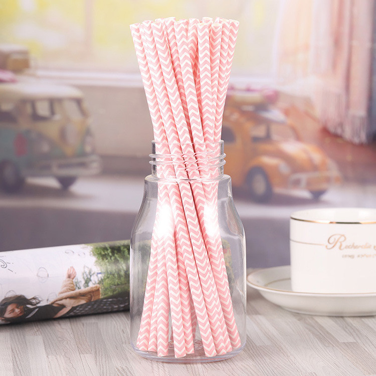 Коктейльні трубочки 25 штук 20 см рожевий, фото 1