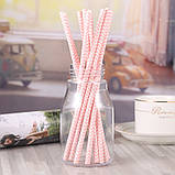 Коктейльні трубочки 25 штук 20 см рожевий, фото 5
