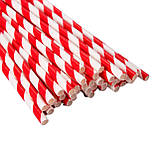 Коктейльні трубочки у смужку 25 штук 20 см червоно-білий, фото 5