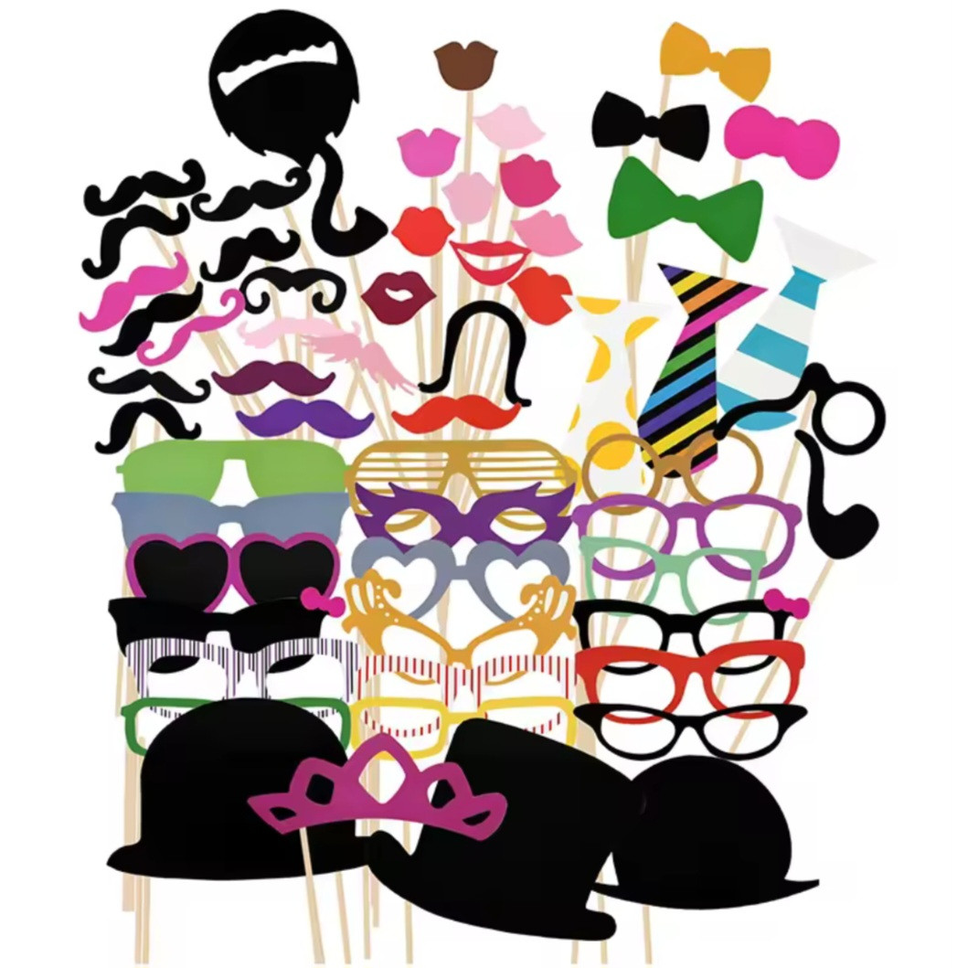 Фотобутафорія для свята 58 деталей one size різнобарвний, фото 1