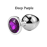 Анальна пробка металева 9 см, втулка плаг сріблястий з каменем, інтимні іграшки для анусу, фото 2