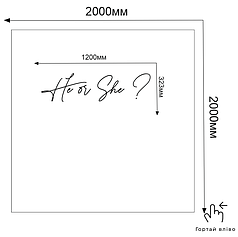 Напис на банер 2*2м - He or She