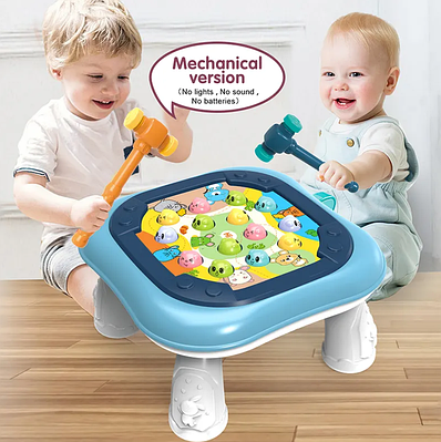 Дитячий розвивальний столик інтерактивна іграшка стукачка для дівчинки хлопчика 2 молотки 2 кольори механічна