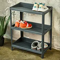 Полиця для взуття 3 яруси (граніт), 56 x 33 x 70 см, Алеана