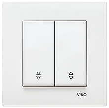 Вимикач 2-кл прохідний VIKO Karre (білий)