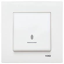 Вимикач прохідний з підсвіткою VIKO Karre (білий)