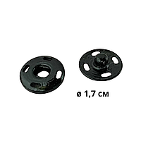 Кнопка чорна, пришивная, металева Ø1,7 см