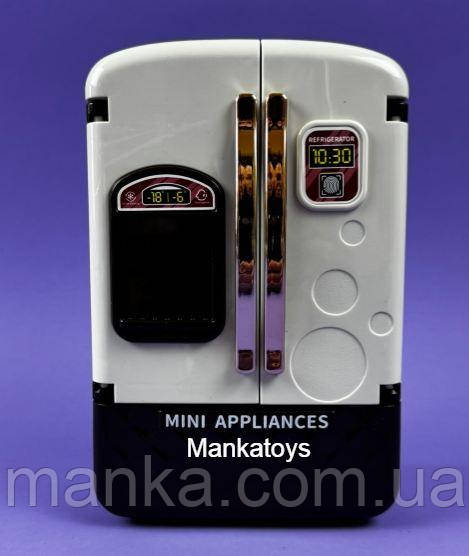 Холодильник іграшковий дитячий 6906 A розмір - 13х9.5х19 см, підсвічування, мелодія, рухомі елементи, фото 1