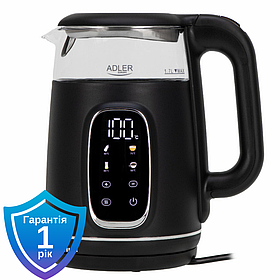 Чайник електричний Adler AD 1305 LED black silver 40-100 °C 1.7 L