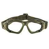 Тактичні окуляри Mil-Tec Commando Goggles Air Pro Clear олива прозорі, фото 4