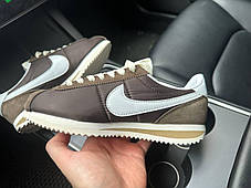 Жіночі кросівки Nike Cortez Brown White Кеди Найк Кортез коричневі текстиль замша демісезон, фото 3