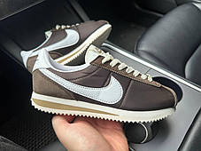Жіночі кросівки Nike Cortez Brown White Кеди Найк Кортез коричневі текстиль замша демісезон, фото 2