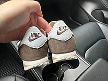 Жіночі кросівки Nike Cortez Brown White Кеди Найк Кортез коричневі текстиль замша демісезон, фото 4