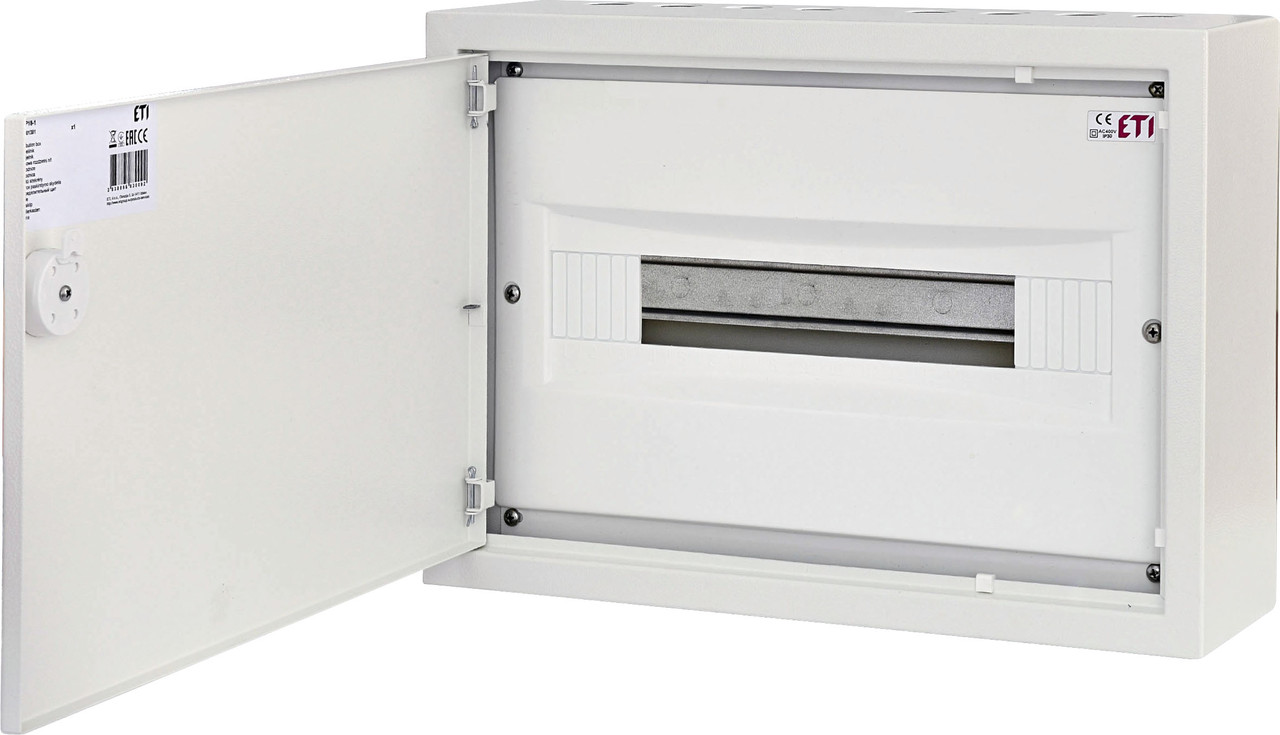 Щит металевий ETI WRP18-1 IP30 18 зовнішній модулів 1101381 (пластик фальш-панель), фото 1