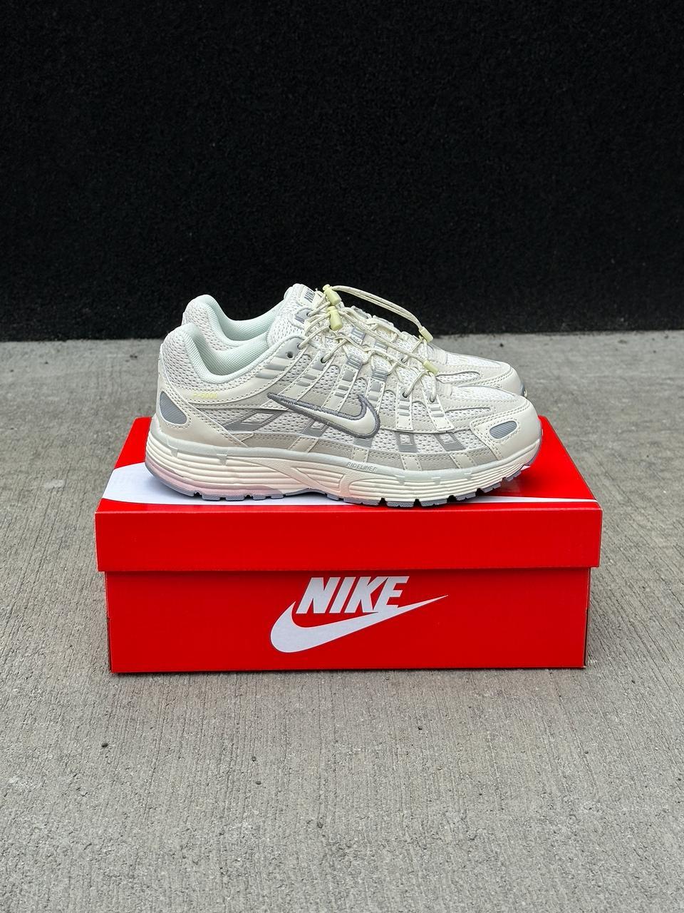 Женские кросівки Nike P-6000 Beige Grey Violet Взуття Найк П-6000 бежеві сітка гладка шкіра демісезонні