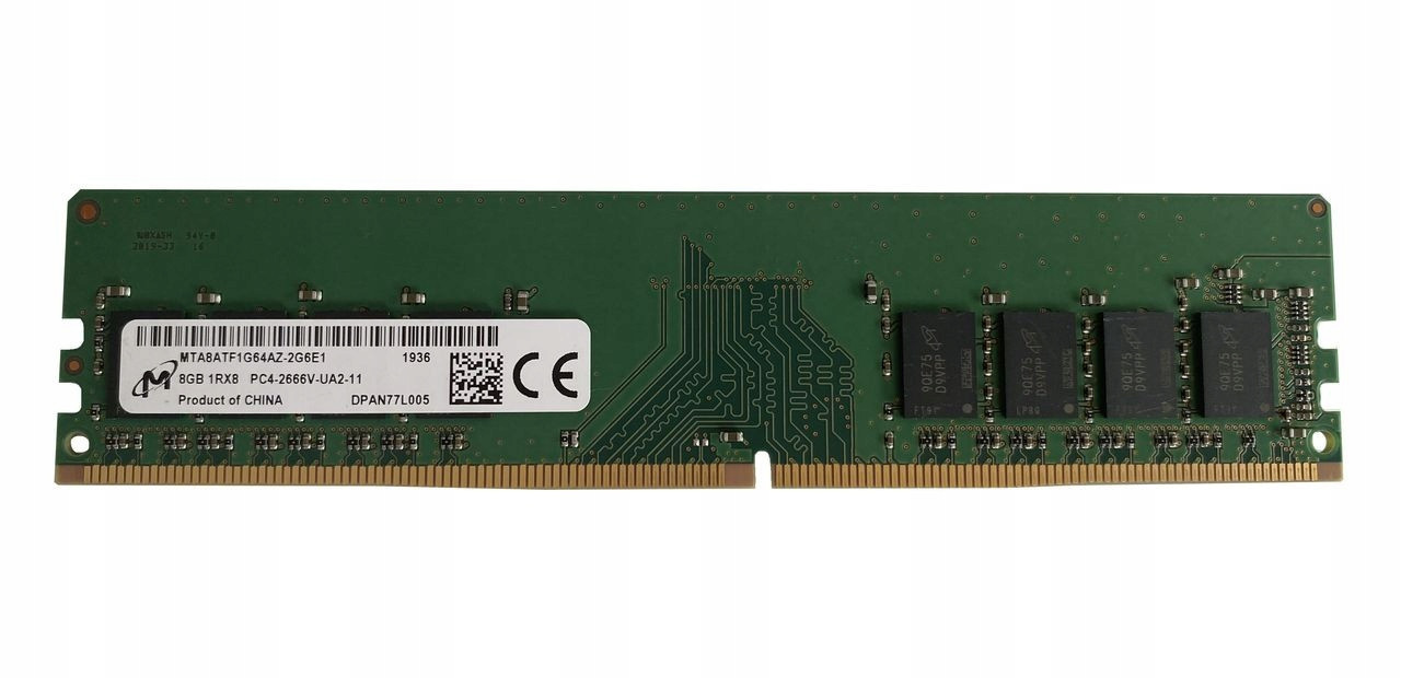 Оперативна пам'ять для ПК Micron DDR4 8 GB 2Rx8 PC4-2666V Б/В