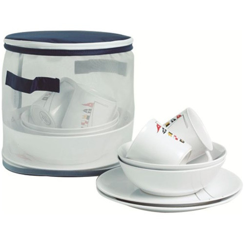 Набір посуду Regata 13 предметів Marine Business для обідів на 4 персони з неб'ючогося меламіну в кошику 30 см, фото 1