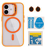 Чохол TPU+PC+Metal Stand Case with MagSafe and Camera Lenses для iPhone 16 Колір Black, фото 9