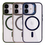 Чохол TPU+PC+Metal Stand Case with MagSafe and Camera Lenses для iPhone 16 Колір Blue, фото 2