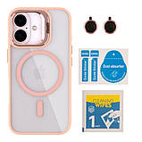 Чохол TPU+PC+Metal Stand Case with MagSafe and Camera Lenses для iPhone 16 Колір Blue, фото 10