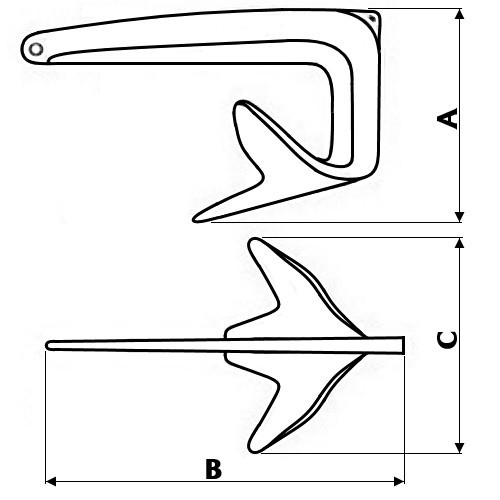Якір Trefoil 5/7.5/10/12.5/15/21 кг сталь гарячого цинкування Osculati (10 кг)