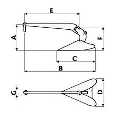 Якір Plough 7/9/12 кг сталь гарячого цинкування Osculati (7 кг)