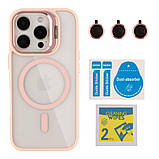 Чохол TPU+PC+Metal Stand Case with MagSafe and Camera Lenses для iPhone 16 Pro Колір Blue, фото 10