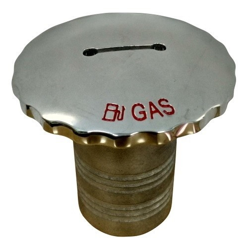 Горловина бака “GAS” 38/50 мм нержавіюча сталь Attwood горловина паливного бака діаметр 38 мм герметична кришка з тросиком, фото 1