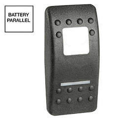 Кнопка Carling Switch Contura II з символом "Паралельне з’єднання акумуляторів" чорний полікарбонат підсвітка тип A арт.