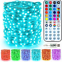 BrizLabs - Гирлянда 10 метров, 100 RGB светодиодов, с пультом управления, от USB