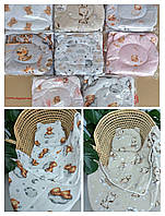 Набор в коляску летний: подушка, плед, непромокаемая простынь. Комплект в детскую коляску хлопок