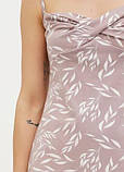 Нічна сорочка жіноча коричнева з бретельками Ж588/1-24 S пудра, фото 2