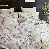 Полуторний комплект постільної білизни із простирадлом на гумці 150*220см. Постільна білизна з фланелі, фото 4