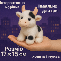 М’яка інтерактивна корівка для дітей 17×15 см — ходить і мукає, арт. C23907/2, фото 3