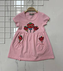 Дитяче літнє рожеве плаття з фруктами Розміри: 1-2, 3-4, 5-6, 7-8 років (38026-3)