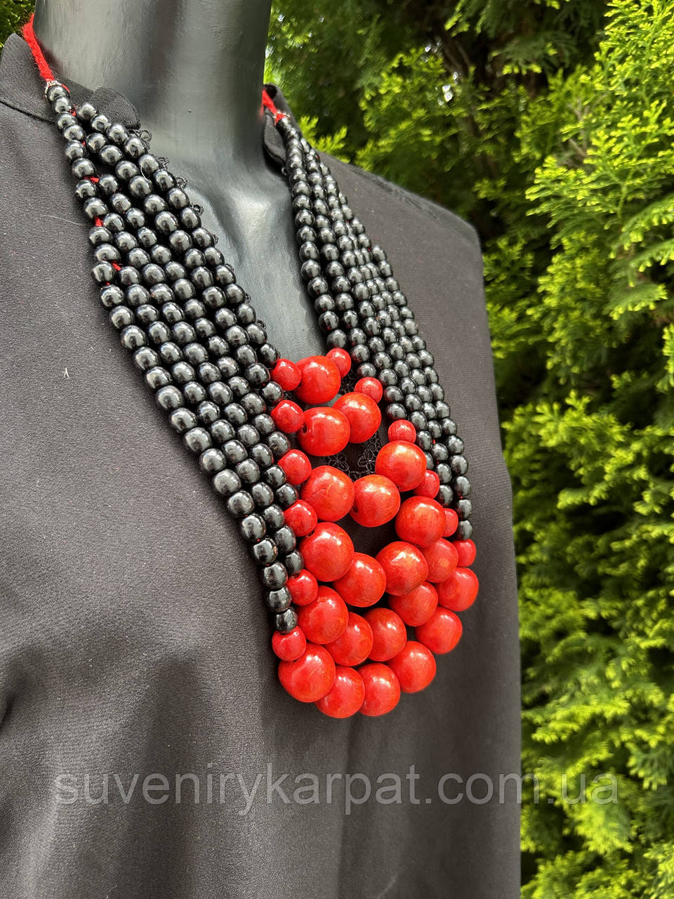 Намисто з дерева, намисто для вишиванки, ручна робота, фото 1