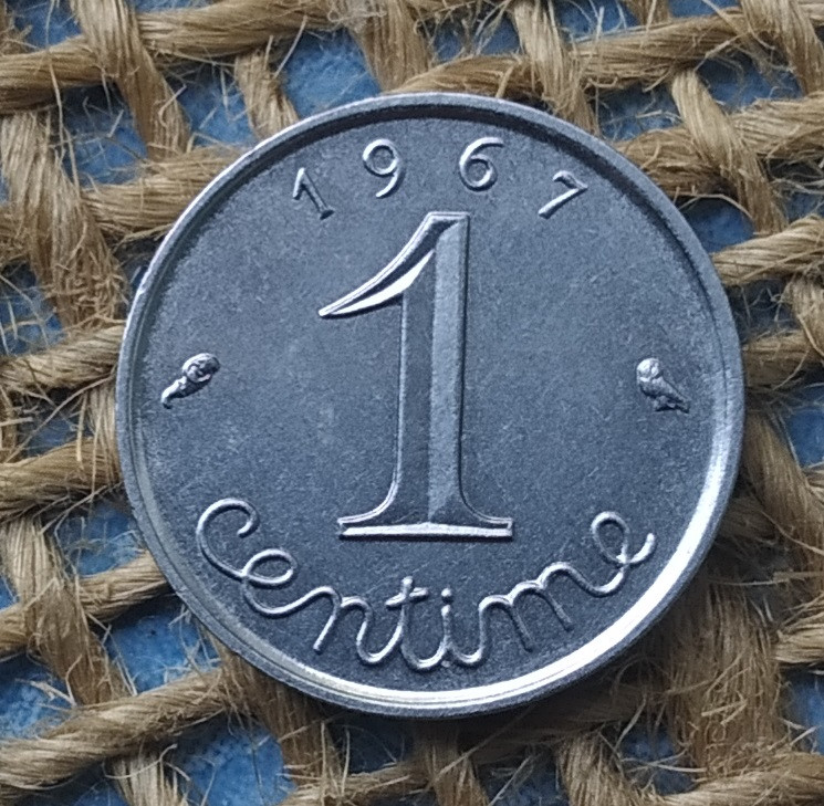 1 сантим 1967 року францiя