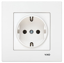 Розетка із заземленням VIKO Karre (білого кольору)