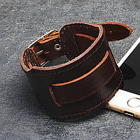 Кожаний браслет для годинників 48 мм. Широкий браслет для годинників з шкіри.