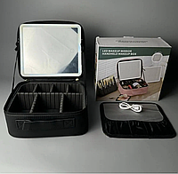 Портативна косметичка валіза 26х23х11см зі світлодіодною підсвіткою і дзеркалом з відділеннями